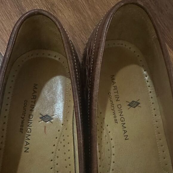 Brown Crocodile Martin Dingman Pattern Loafers size 11.5 - Picture 6 of 8